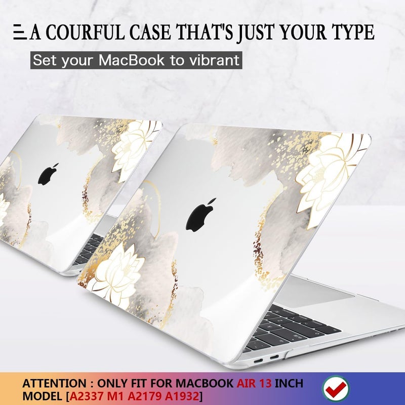 CISSOOK Compatible with MacBook Air 13 inch Case 2021 2020 2019 2018 2022 Release Model: M1 A2337 A2179 A1932, Floral Hard Shell Case Cover for MacBook Air 13 inch with Retina Display and Touch ID - Image 3
